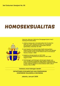 Seri Dokumen Gerejawi No.29; Homoseksualitas