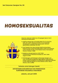 Homoseksualitas; Seri Dokumen Gerejawi No.29