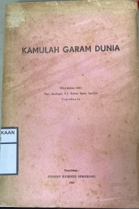 Kamulah Garam dunia