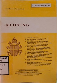 Seri Dokumen Gerejawi No. 81 : kloning